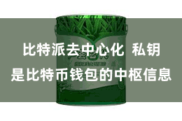 比特派去中心化  私钥是比特币钱包的中枢信息