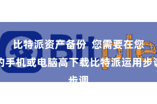 比特派资产备份  您需要在您的手机或电脑高下载比特派运用步调
