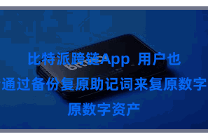 比特派跨链App  用户也不错通过备份复原助记词来复原数字资产